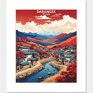 Darangee Village South Korea Starry Night South Korea Travel Tourism Retro Vintage Posters and Art